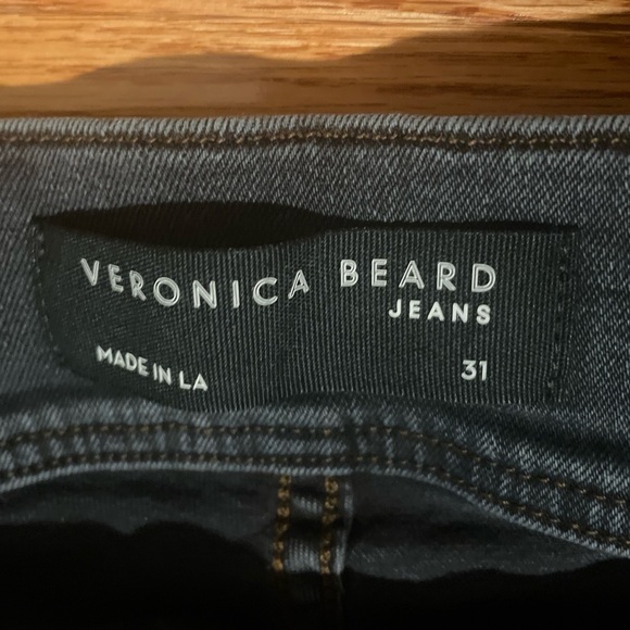 Veronica Beard 3 Button Flare faded-style black jeans - Picture 2 of 5